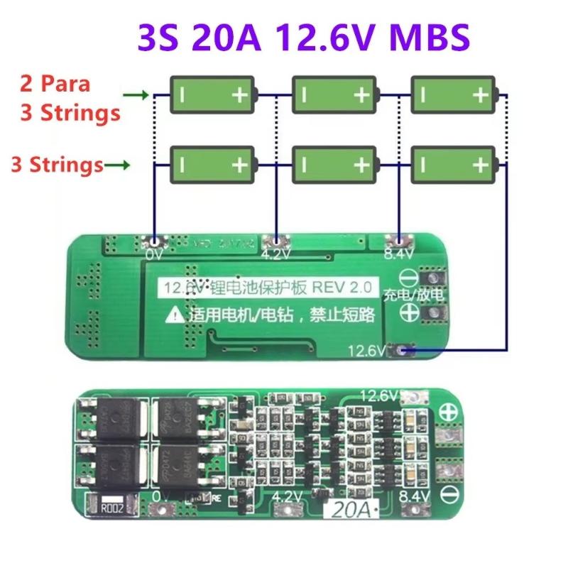 Drone Battery 3S - 3S 20A Lithium Battery Charging Protection