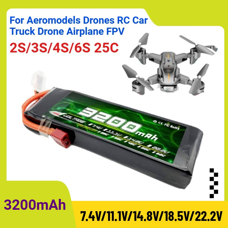 3200mAh 2S/3S/4S/6S 25C 7.4V/1 - đánh giá và giá Drone Battery 4S