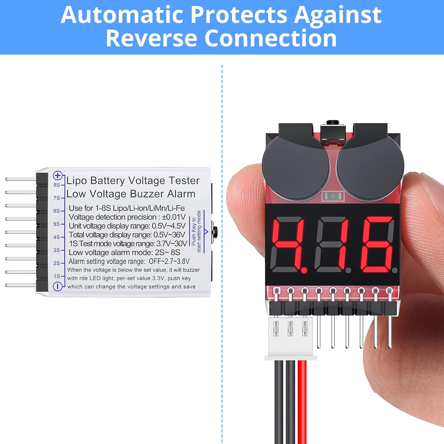 Oike 1-8S 2IN1 Lipo Battery Vo - đánh giá và giá Drone Battery Voltage Checker